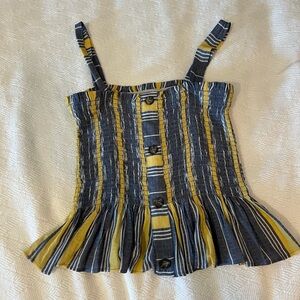 Yellow and Light Blue Striped Tank Top